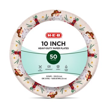 H-E-B 10 Inch Texas Holiday Plates