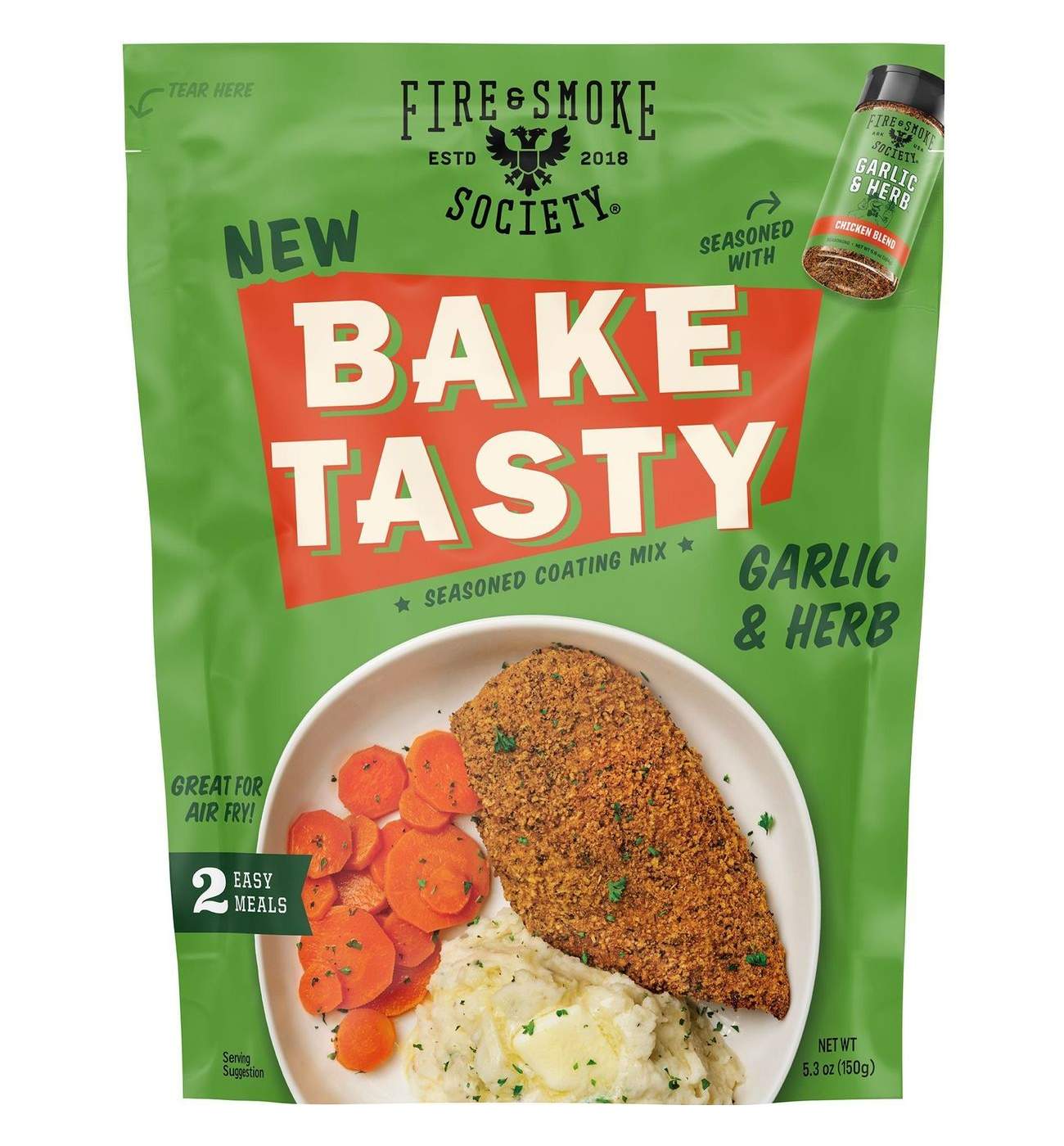 Fire & Smoke Society Bake Tasty Garlic & Herb Coating Mix - Shop