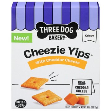 Three Dog Bakery Cheezie Yips Dog Treats - Cheddar Cheese, 9 oz