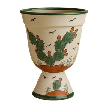 Blue Orange Pottery Large Talavera Trophy Cactus Planter, 14.25'' x 21.5''