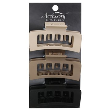 Accessory Choice Medium Double Teeth Claw Clips, 3 ct
