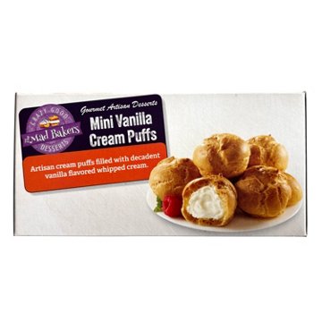 The Mad Bakers Mini Frozen Vanilla Cream Puffs, 28 ct
