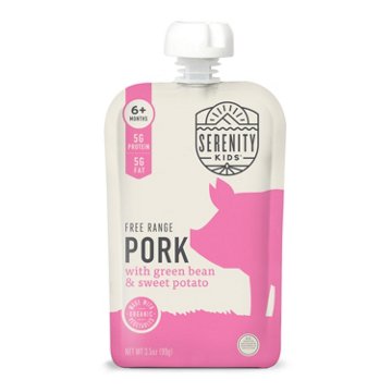 Serenity Kids Organic Baby Food Pouch - Pork, Green Beans & Sweet Potato