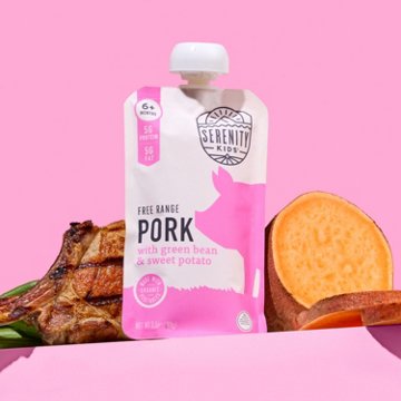 Serenity Kids Organic Baby Food Pouch - Pork, Green Beans & Sweet Potato