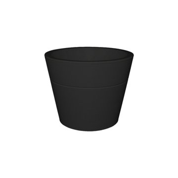 Blue Orange Pottery Gramado Small Plastic Pot - Black, 17.5'' x 17.5'' x 13.5''