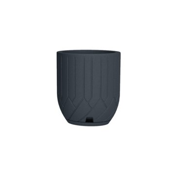 Blue Orange Pottery Valencia Plastic Pot - Dark Gray, 12.2" x 13.8"