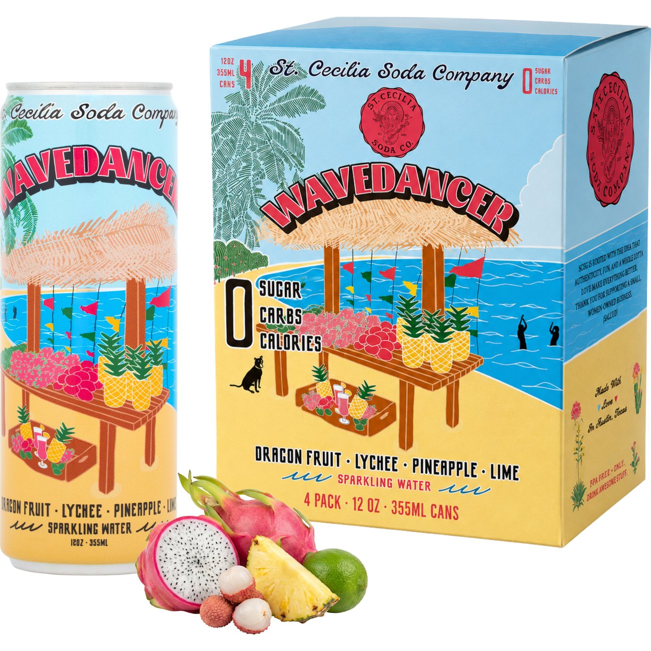 St. Cecilia Soda Company Wavedancer Sparkling Water 4 pk Cans