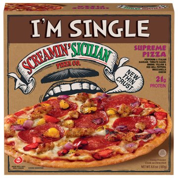 Screamin' Sicilian I'm Single Supreme Frozen Pizza