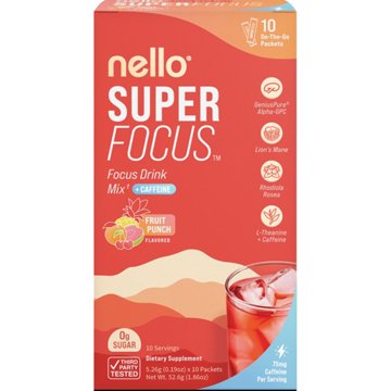 Nello Super Focus Drink Mix Fruit Punch