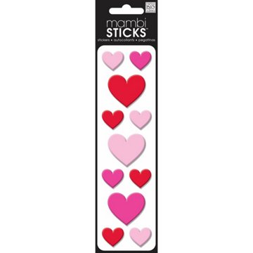 The Happy Planner Stickers - Red and Pink Puffy Hearts