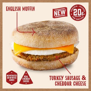 Kodiak Turkey Sausage, Egg & Cheese 20g Protein English Muffin Sandwiches, 2 ct