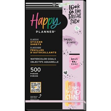The Happy Planner Stickers Pad - Watercolor Goals, 500 pc