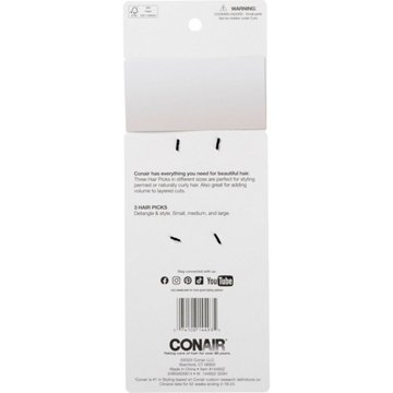 Conair Lift & Define Pick Comb Pack, 3 ct