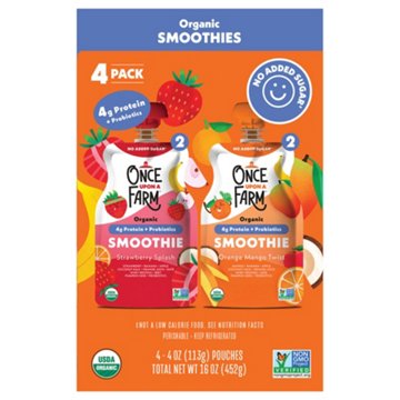 Once Upon a Farm Organic Smoothies - Strawberry & Orange