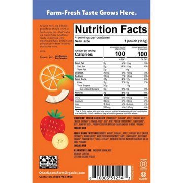Once Upon a Farm Organic Smoothies - Strawberry & Orange