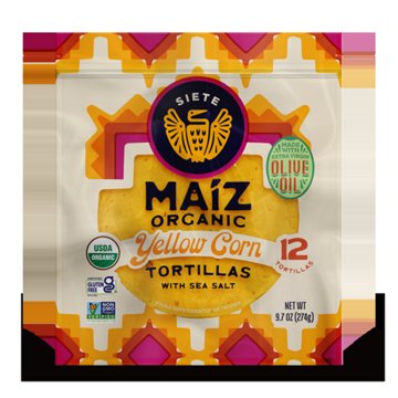 Siete Organic Yellow Corn Tortillas, 12 ct