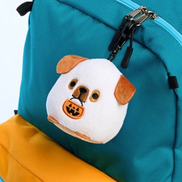 American Greetings Ghost Puppy Jack-o'-Lantern Halloween Plush Keychain
