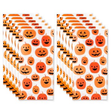 American Greetings Halloween Cellophane Treat Bags, Jack-O'-Lantern Pumpkins, 12 ct