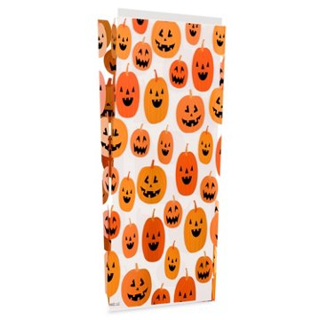 American Greetings Halloween Cellophane Treat Bags, Jack-O'-Lantern Pumpkins, 12 ct