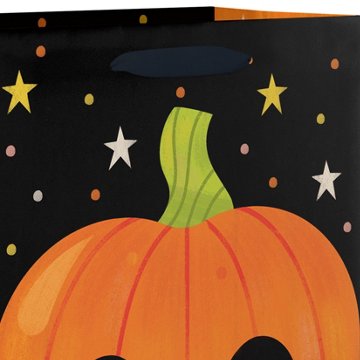 American Greetings Jack-O'-Lantern with Stars with Wearable Pumpkin Facemask Medium Halloween Gift Bag