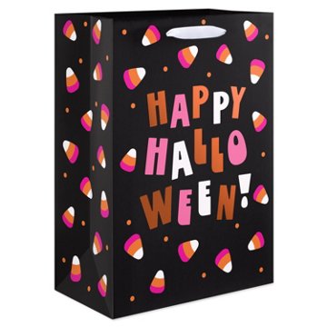 American Greetings Black Candy Corn Happy Halloween Medium Halloween Gift Bag