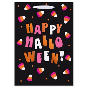 American Greetings Black Candy Corn Happy Halloween Medium Halloween Gift Bag