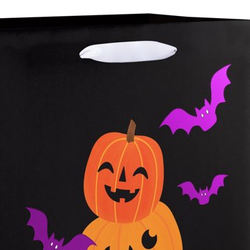 American Greetings Stacked Jack-O'-Lanterns & Purple Bats Medium Halloween Gift Bag