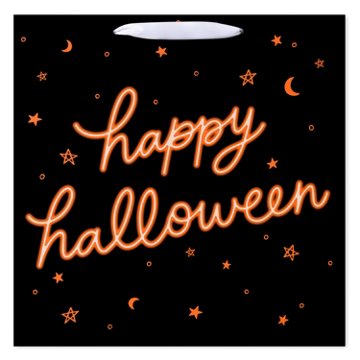 American Greetings Black with Orange Neon 'Happy Halloween' Script Jumbo Halloween Gift Bag