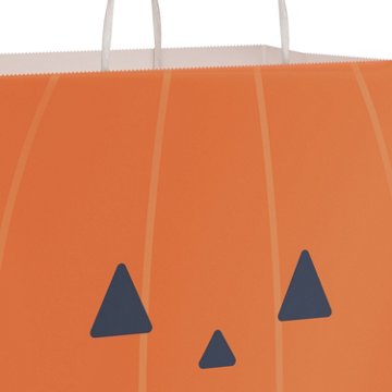 American Greetings Orange Jack-O'-Lantern Face Medium Halloween Gift Bag, 4.75" x 9.75" x 7.75"