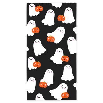 American Greetings Smiling Ghosts & Pumpkins Lunch Halloween Gift Bag, 3.375" x 10.375" x 5.25"