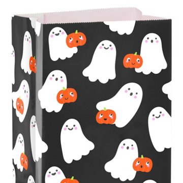 American Greetings Smiling Ghosts & Pumpkins Lunch Halloween Gift Bag, 3.375" x 10.375" x 5.25"