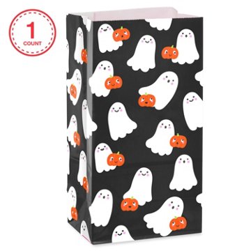 American Greetings Smiling Ghosts & Pumpkins Lunch Halloween Gift Bag, 3.375" x 10.375" x 5.25"
