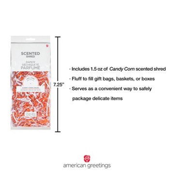 American Greetings Candy Corn Scented Shred Tissue for Fall - Orange & White