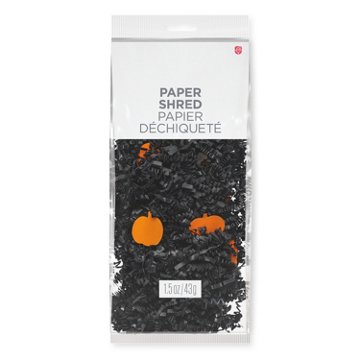 American Greetings Black Shredded Tissue with Orange Pumpkin Confetti for Halloween