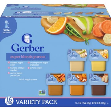Gerber Super Blends Purees Variety Pack, 2 Pack 8 oz Tubs