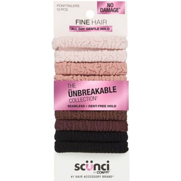 Scunci Unbreakable Gentle Hold Seamless Hair Ties - for Fine Hair