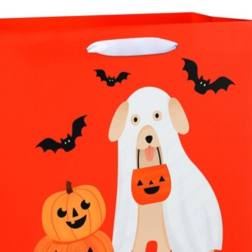 American Greetings Dog Ghost with Pumpkins & Bats Large Halloween Gift Bag