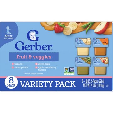 Gerber Fruit & Veggies Variety Pack, 2 Pack 8 oz Tubs