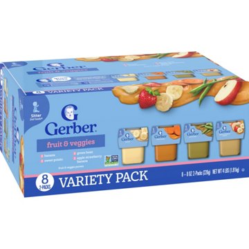 Gerber Fruit & Veggies Variety Pack, 2 Pack 8 oz Tubs