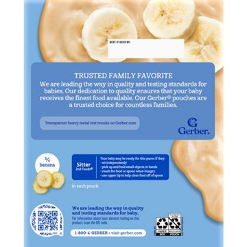 Gerber Banana Puree Baby Food Pouch Value Pack