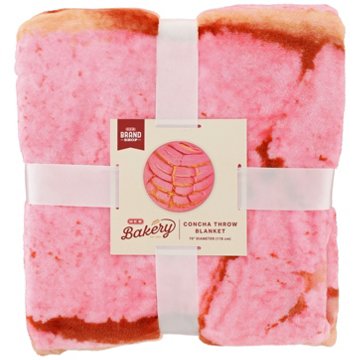 H-E-B Brand Shop Pink Concha Round Throw Blanket, 70"