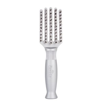 KareCo Tangle Buster Tiny Detangler Flexible Paddle Hairbrush - Silver