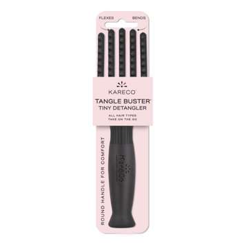 KareCo Tangle Buster Tiny Detangler Flexible Paddle Hairbrush - Black