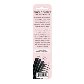 KareCo Tangle Buster Tiny Detangler Flexible Paddle Hairbrush - Black