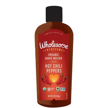 Wholesome Organic Agave Nectar with Hot Chili Peppers, 12 oz
