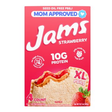 Jams Peanut Butter & Strawberry Jam Sandwiches, 4 ct
