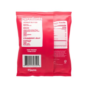 Jams Peanut Butter & Strawberry Jam Sandwiches, 4 ct