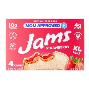Jams Peanut Butter & Strawberry Jam Sandwiches, 4 ct