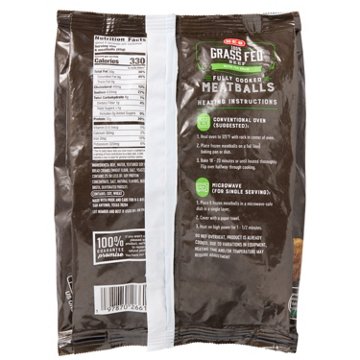 H-E-B Fully Cooked Grass Fed Meatballs, 25 oz
