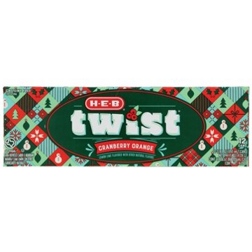 H-E-B Twist Cranberry Orange Lemon Lime Soda 12 pk Cans